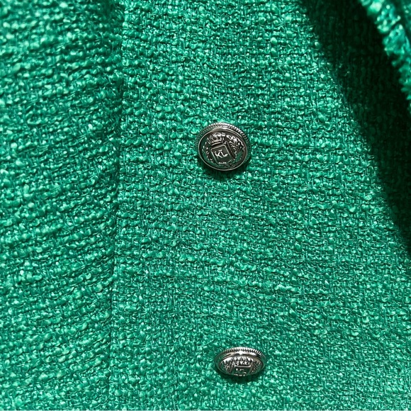 Karl Lagerfeld Vibrant Green Textured Blazer - Picture 2 of 6